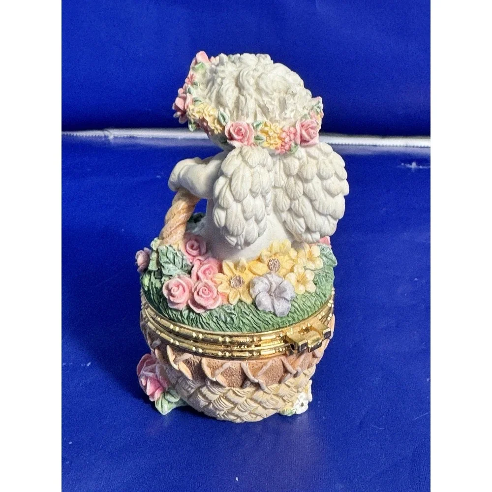 Dreamsicles collection resin angel trinket box hinged flower basket‎ 10355